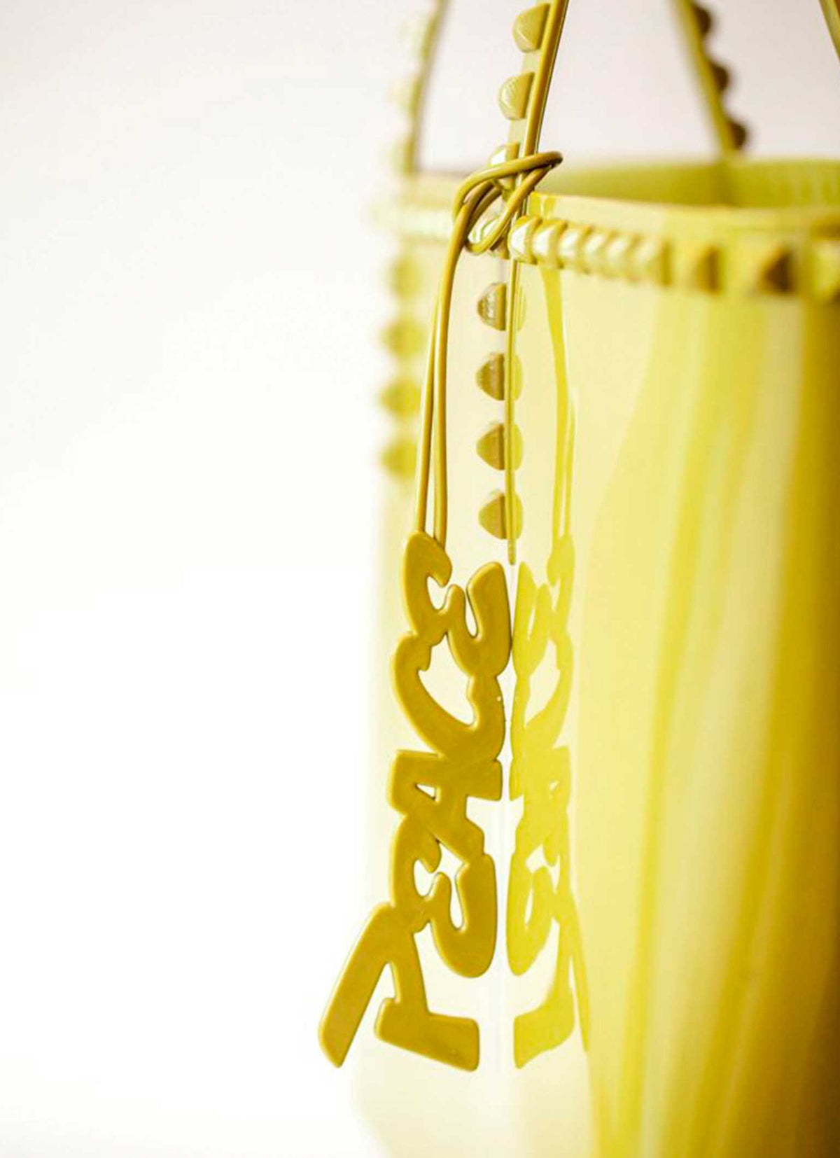 Yellow peace jelly purse charms from Carmen Sol