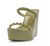 Olive green jelly heels from Carmen Sol on sale