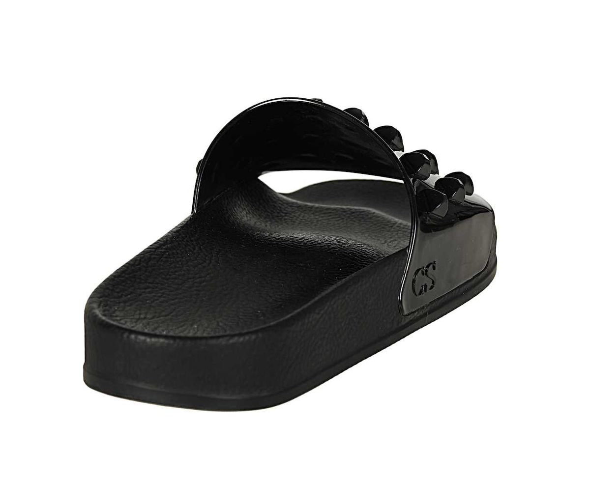 Black studded Carmen Sol jelly shoes for women
