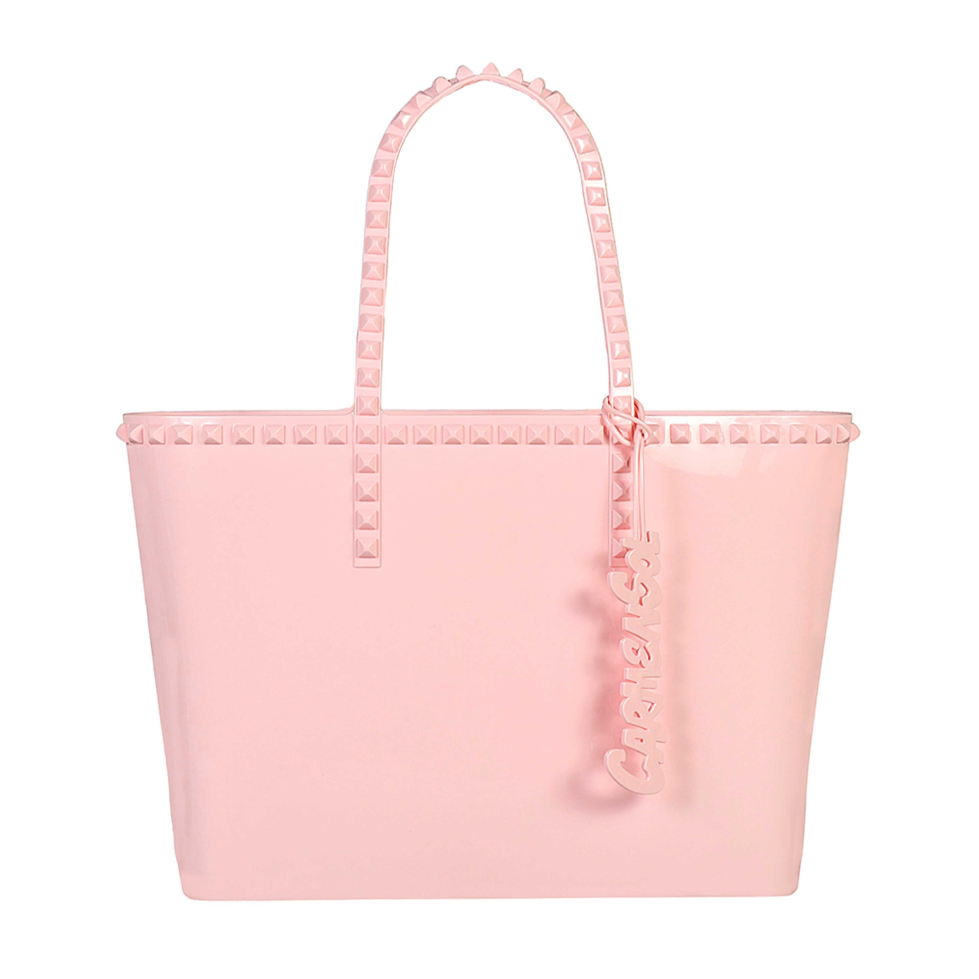 Carmen Sol studded big purse in color baby pink