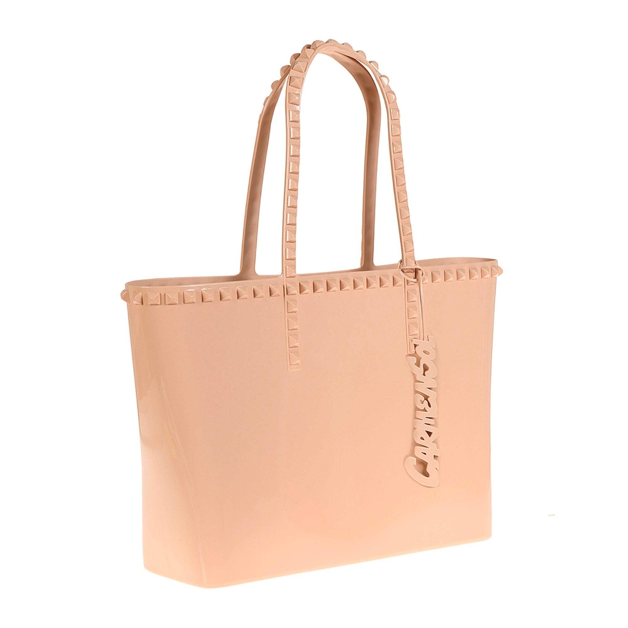 Seba studded beach bags for women in color blush