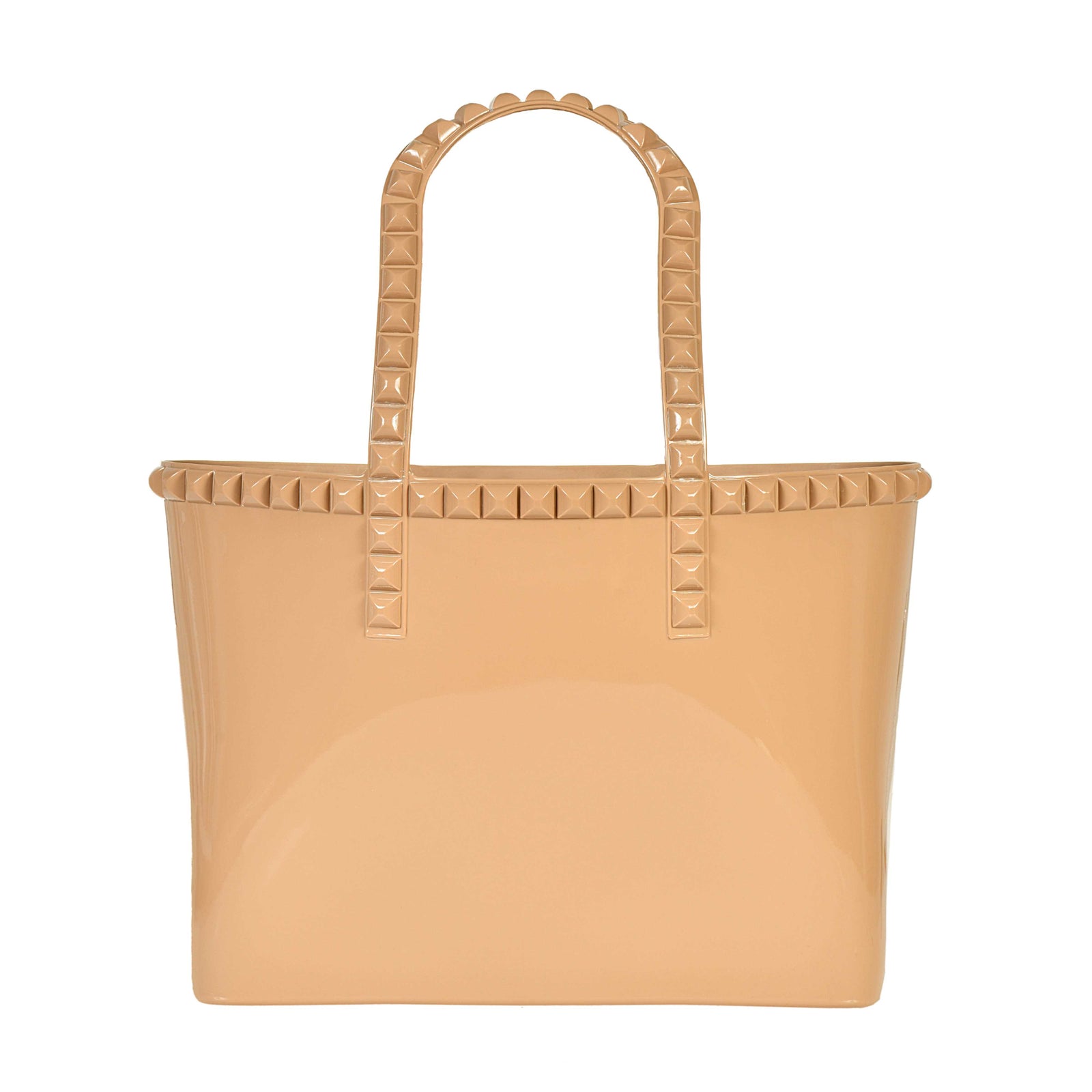 Seba Carmen Sol jumbo studded jelly bags in color nude