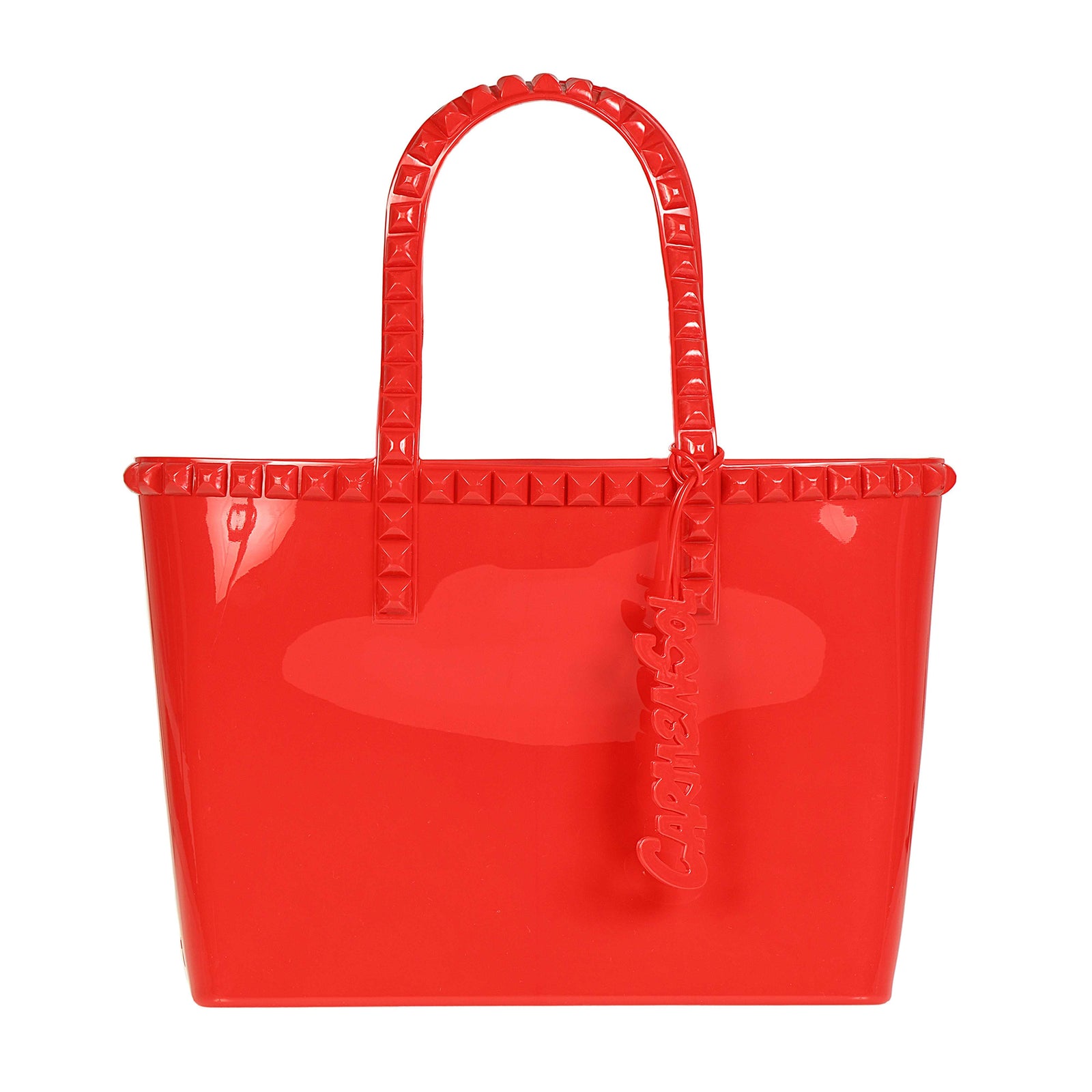 Seba Carmen Sol red jelly bags with jumbo studs 