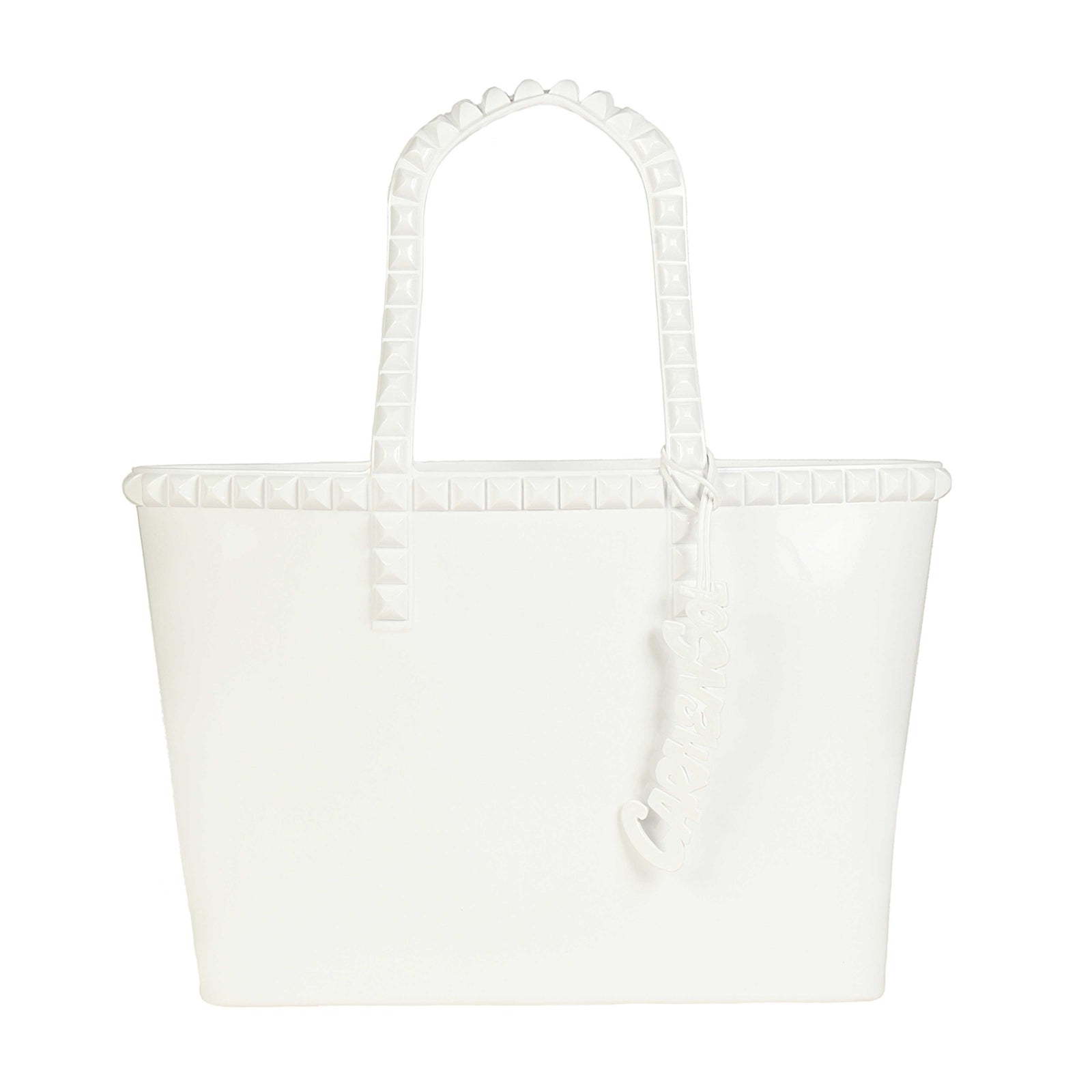 White Carmen Sol Seba jumbo studded bags 