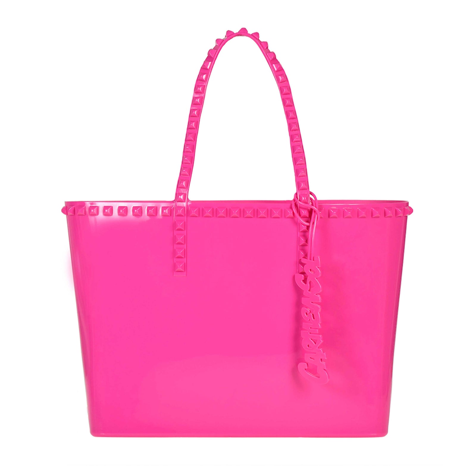 Carmen Sol Seba jelly beach tote in color fuchsia