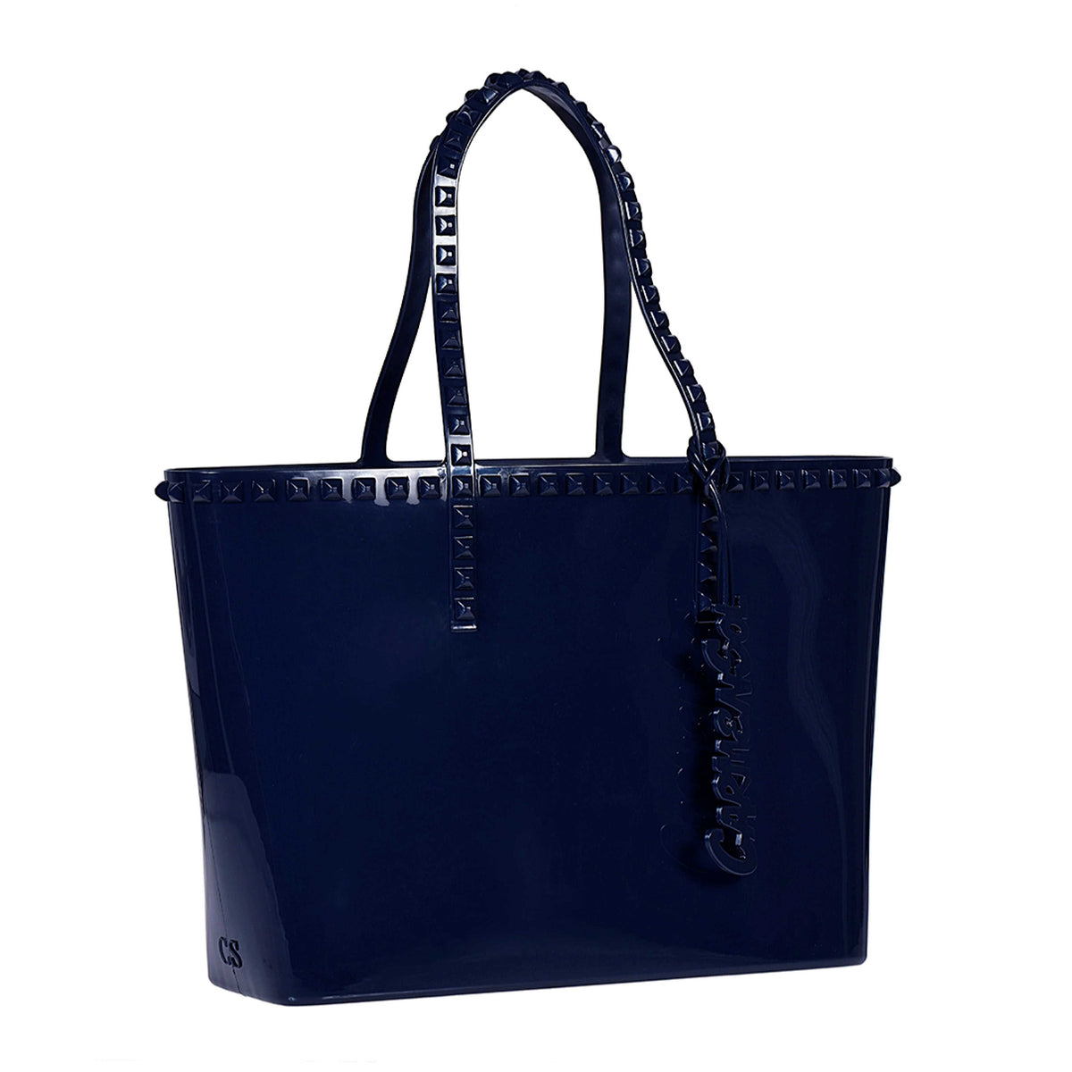Recyclable beach bags for women in color navy blue