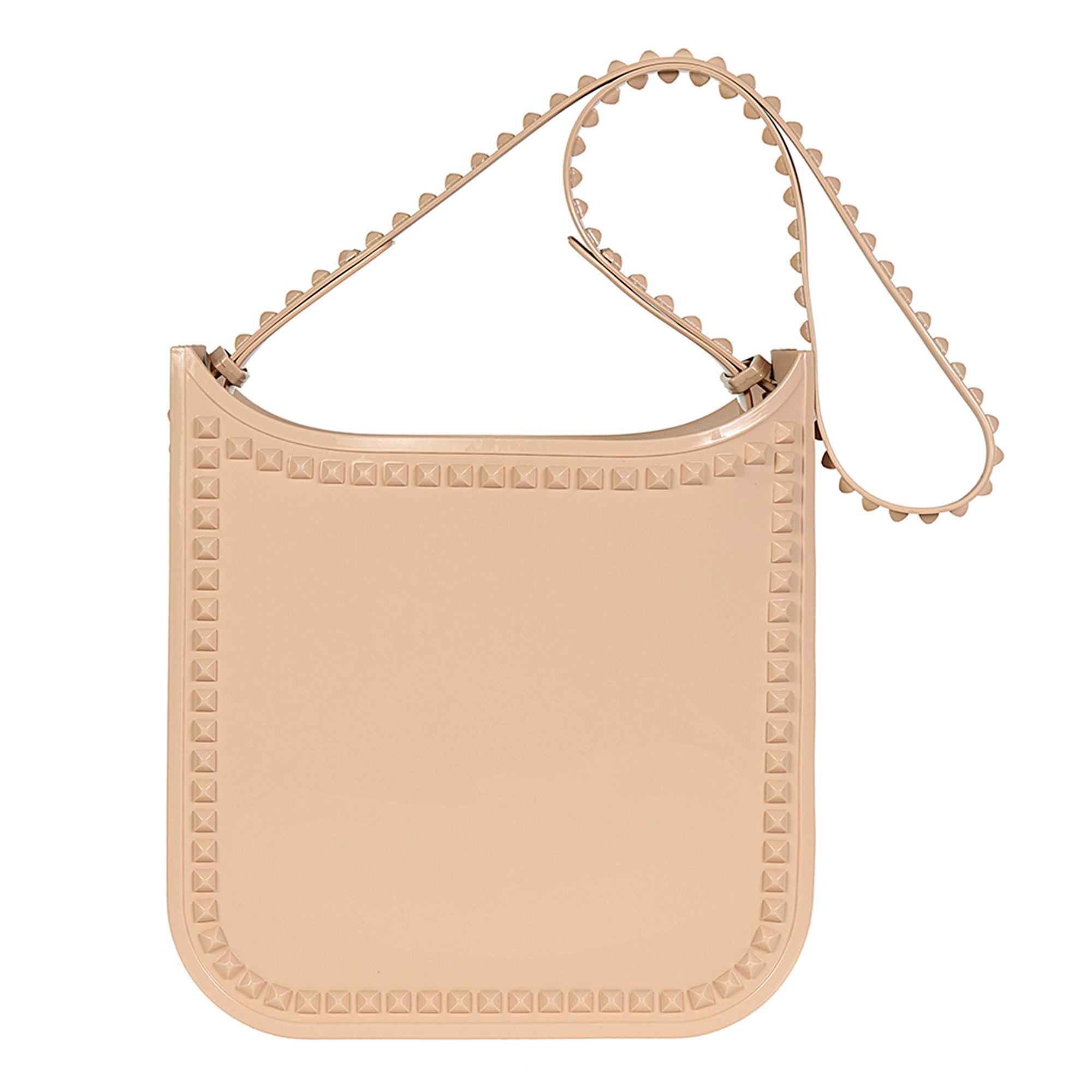 jelly handbag in blush from Carmen Sol with studs