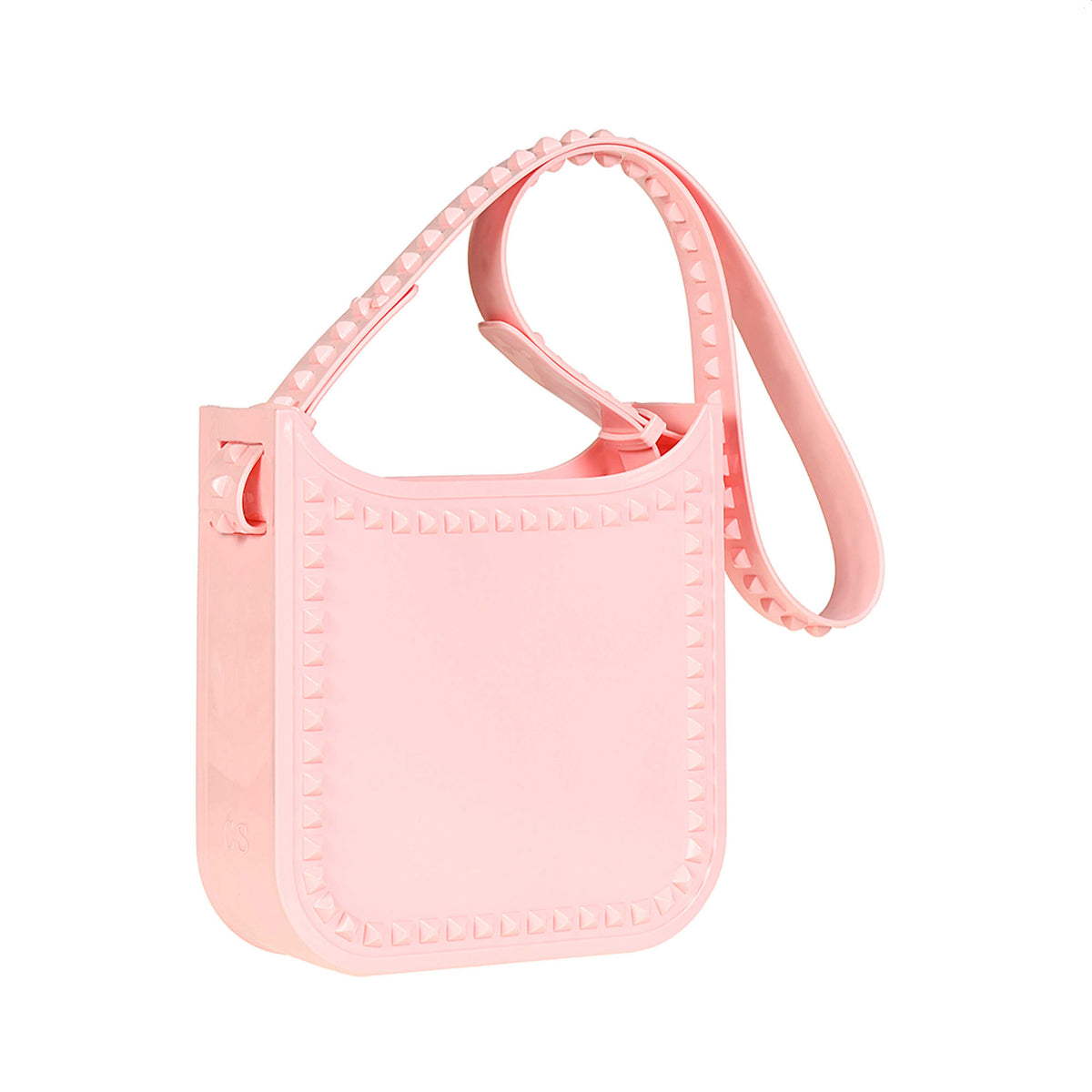 Baby pink Carmen Sol Toni beach bags for women with studs