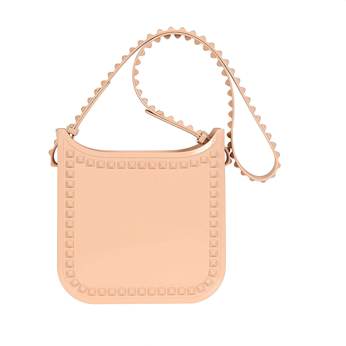 Carmen Sol jelly bags in color blush with studs