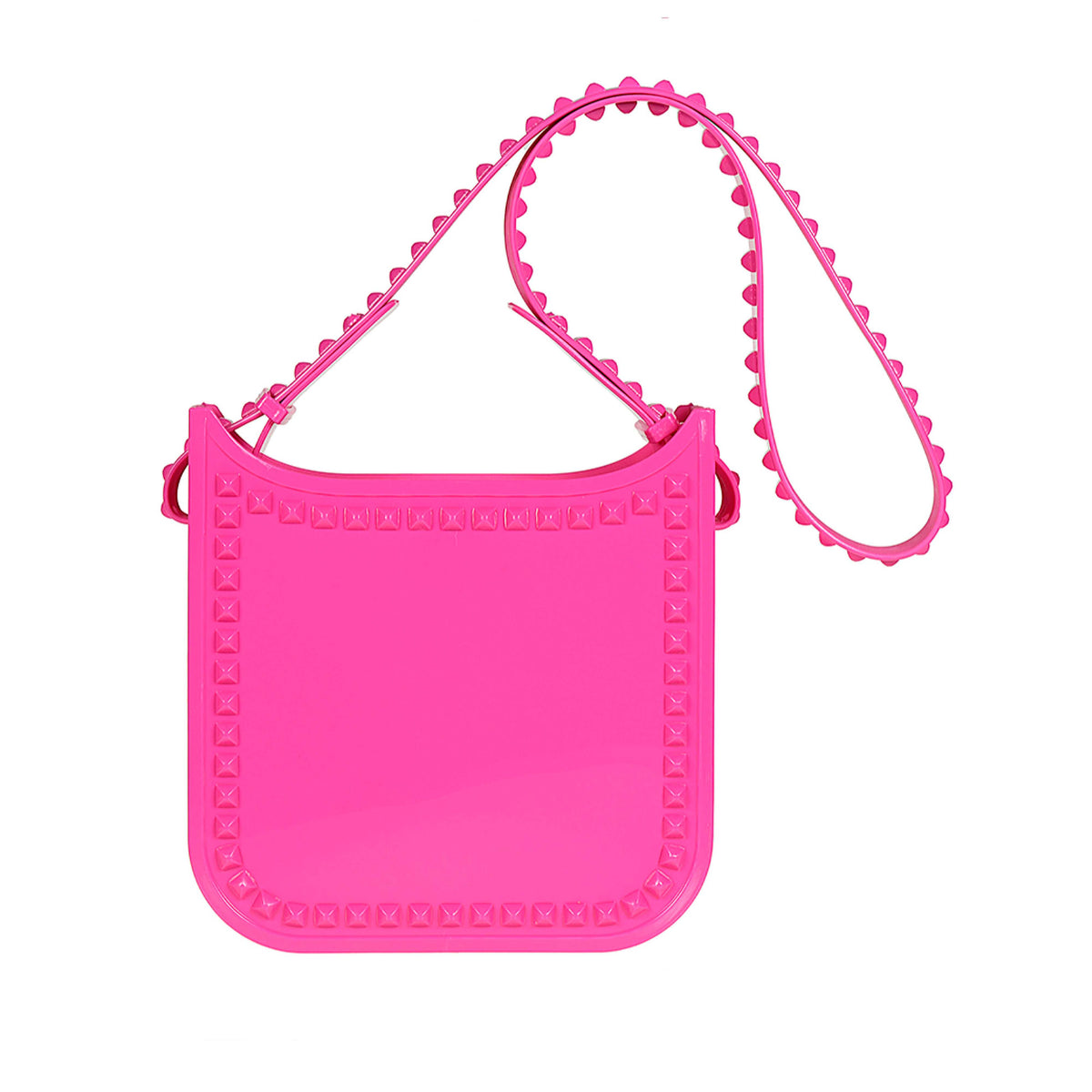 Sustainable Carmen Sol studded jelly bags in color fuchsia