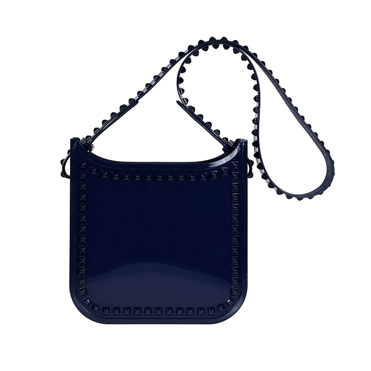 Toni navy blue jelly bags with studs perfect for the beach