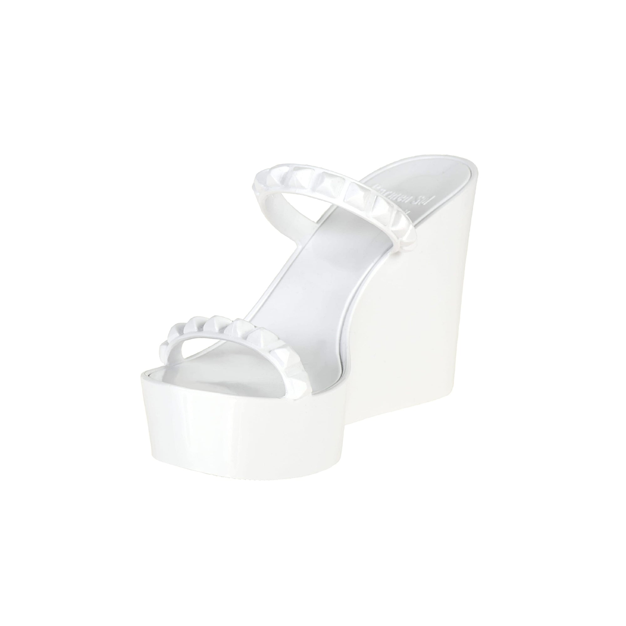 Carmen Sol jelly wedge white sandals, summer sandals for women