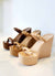 Carmen Sol platform jelly shoes in colors brown, blush and nude