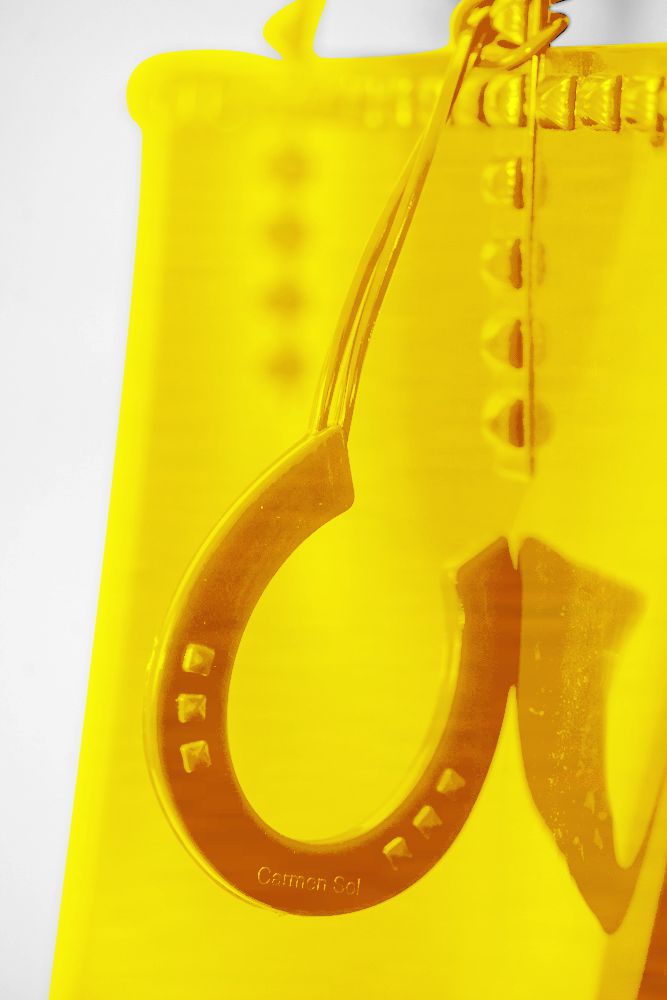 Fortuna yellow jelly bag charms for any tote bags and Carmen Sol jelly bags