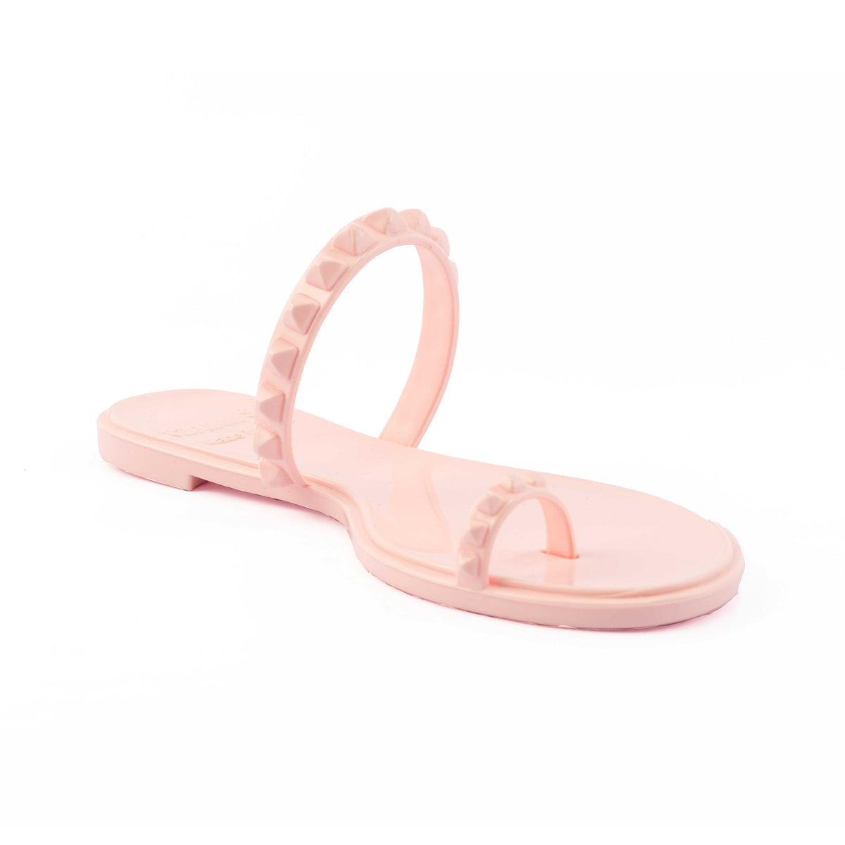 Baby pink Carmen Sol Maria jelly studded sandals
