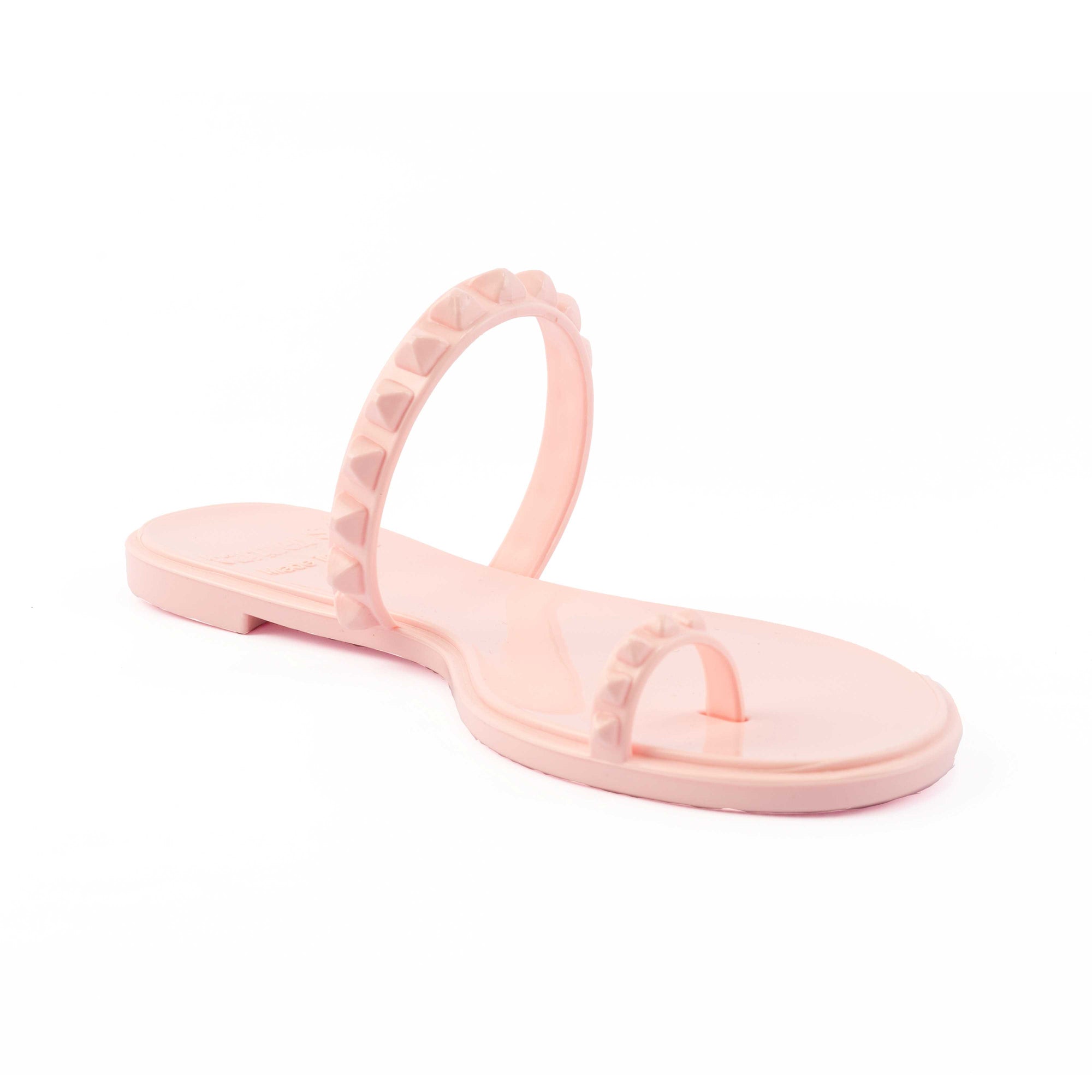 Baby pink Carmen Sol Maria jelly studded sandals