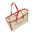 Inner view of Carmen Sol canvas large tote in color red