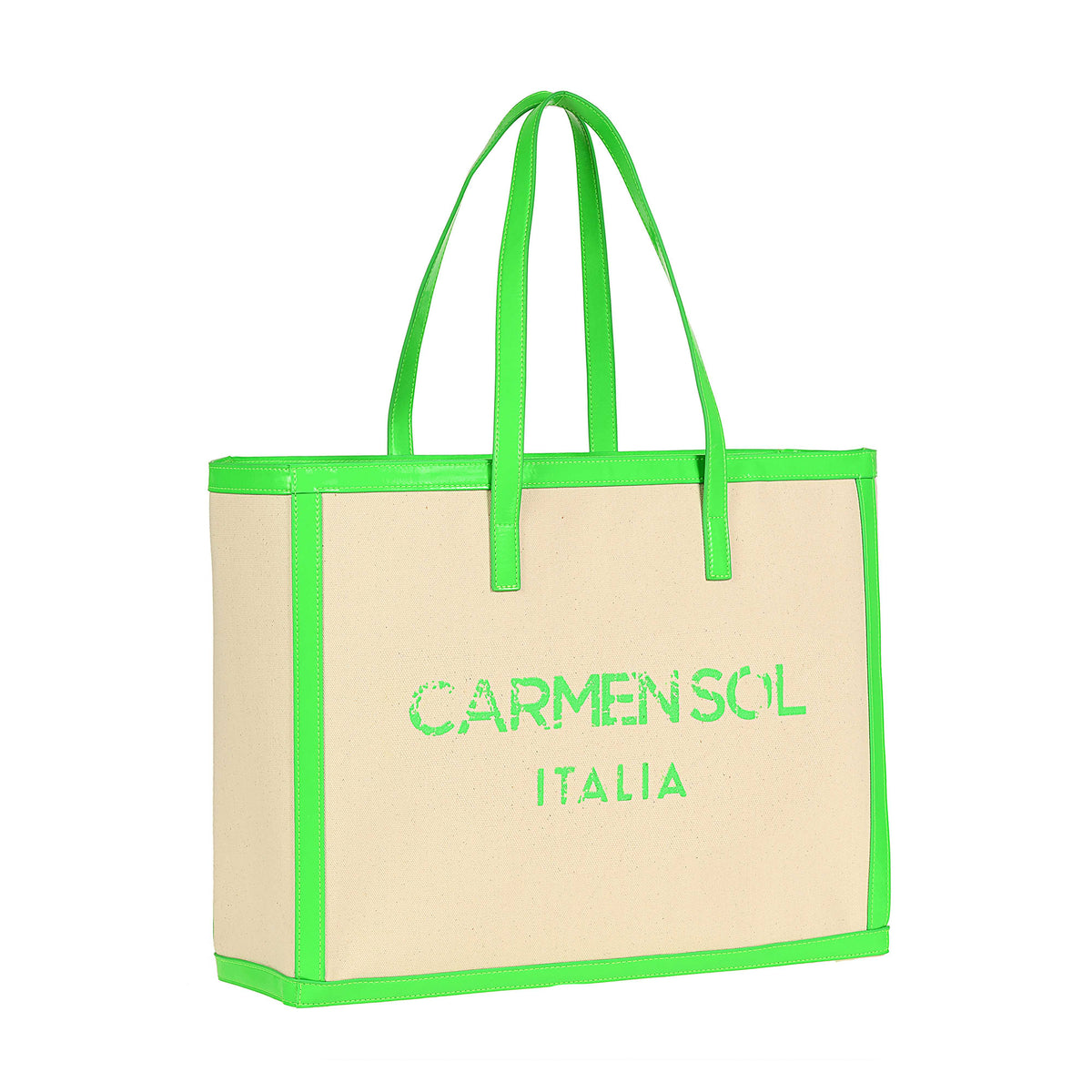 Roma large tote bags for women in color neon green