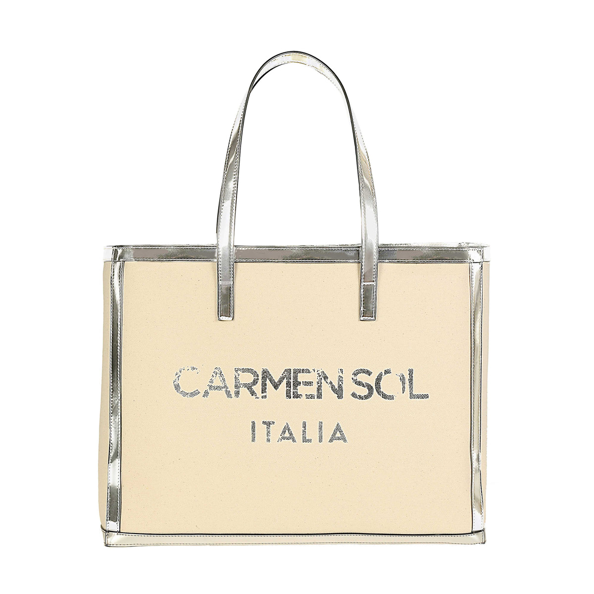 Roma large tote bags in color silver
