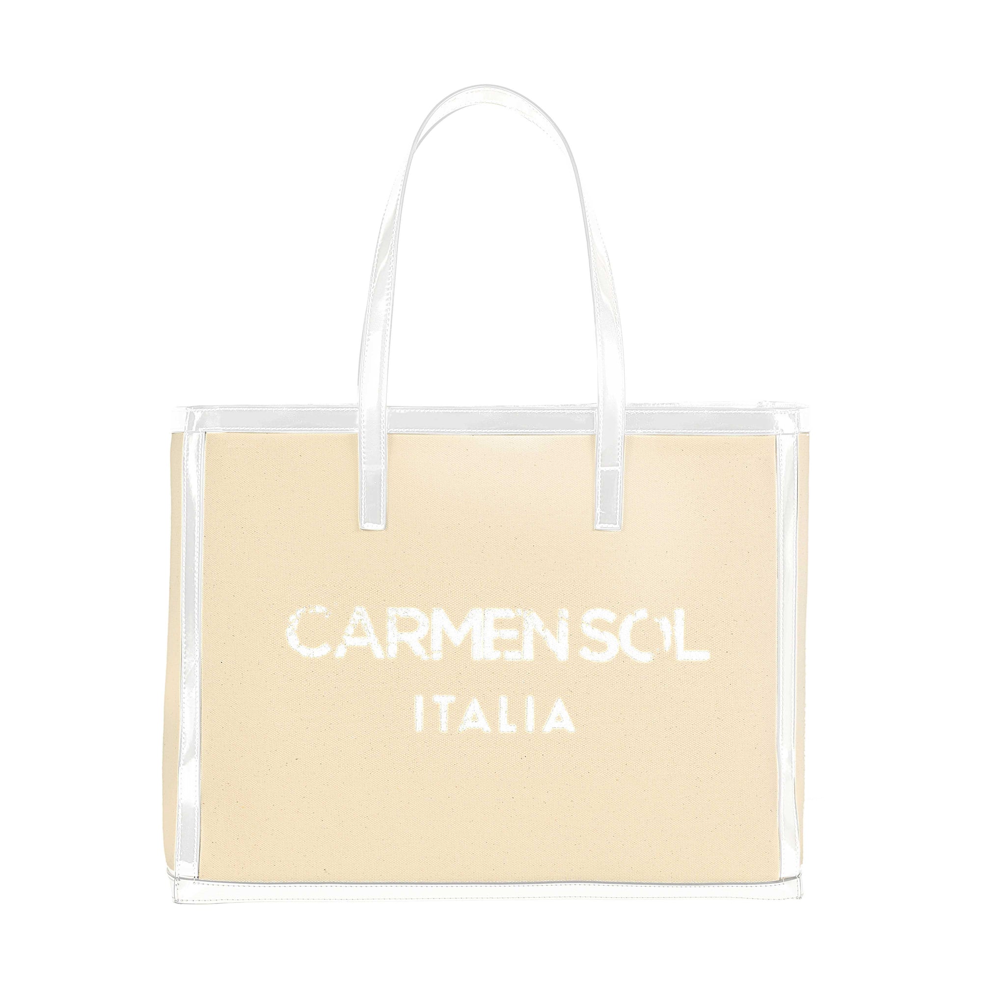 Made in Italy large tote bag in color white