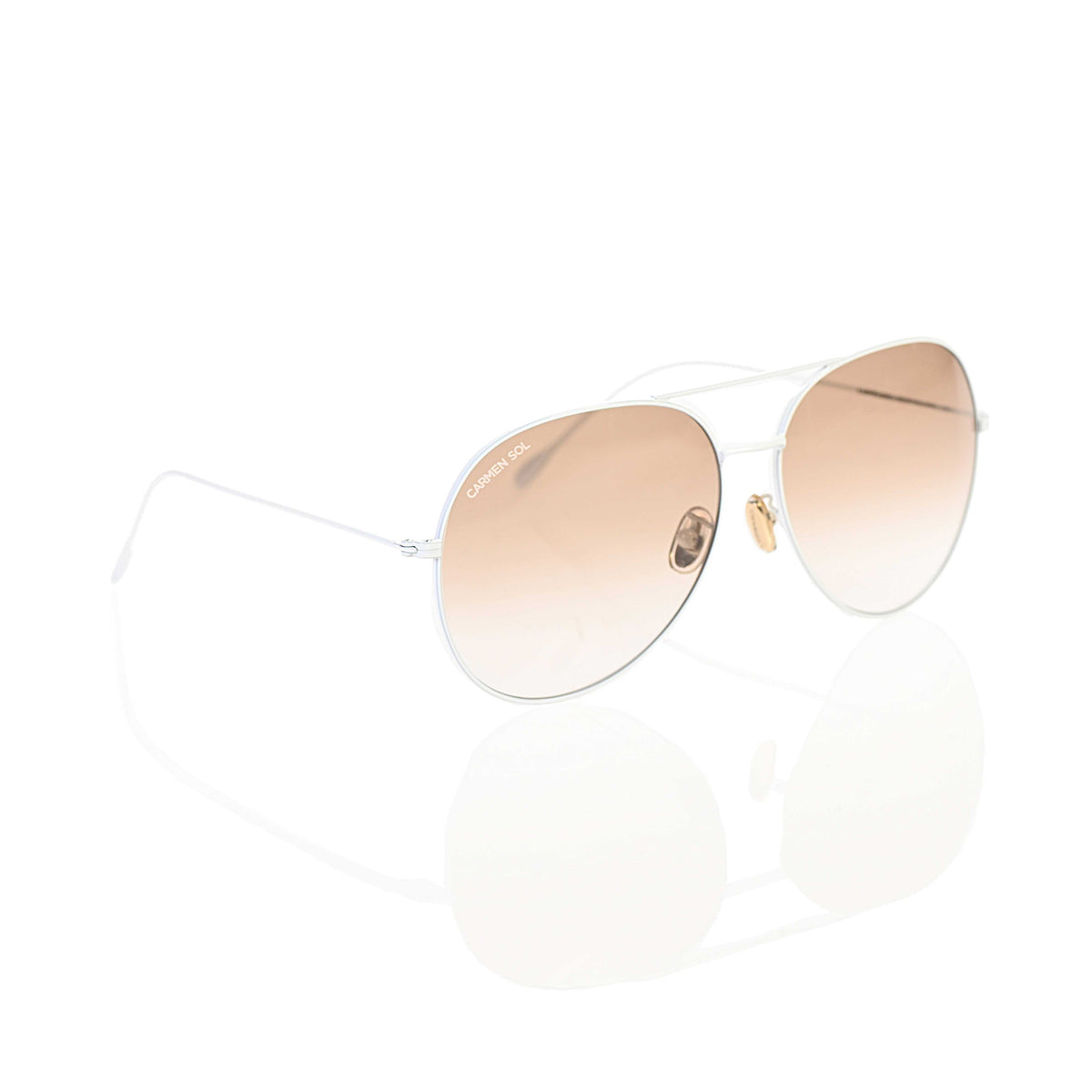 Caremen sol white aviators, women sunglasses from carmen sol harmonious blend of design.