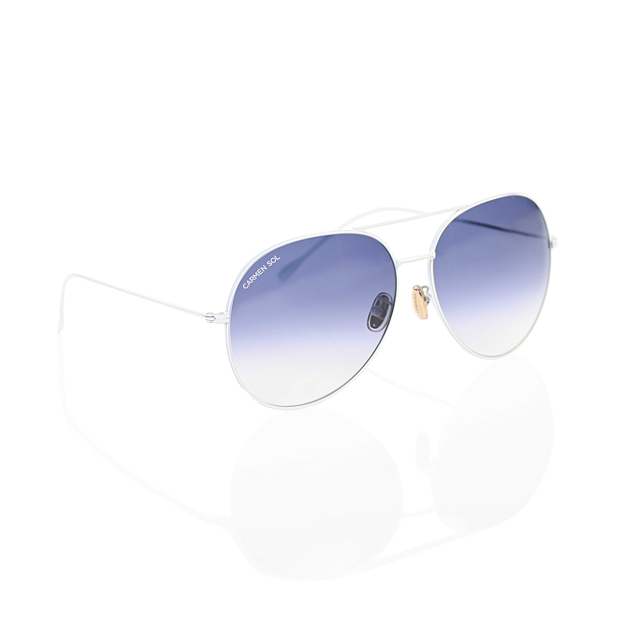 White Aviator sunglasses