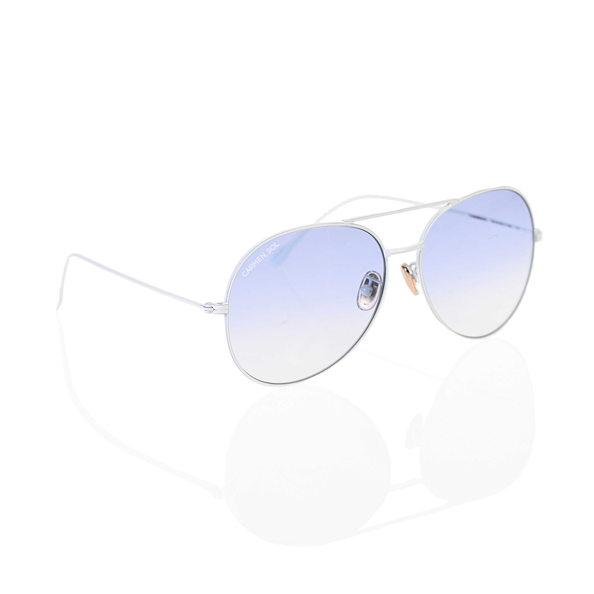 White Aviator sunglasses