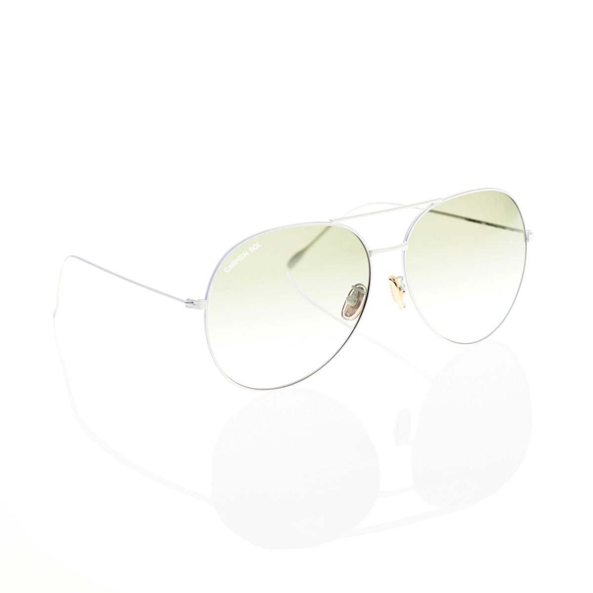 White aviator frame best for summer with gradient yellow glasses