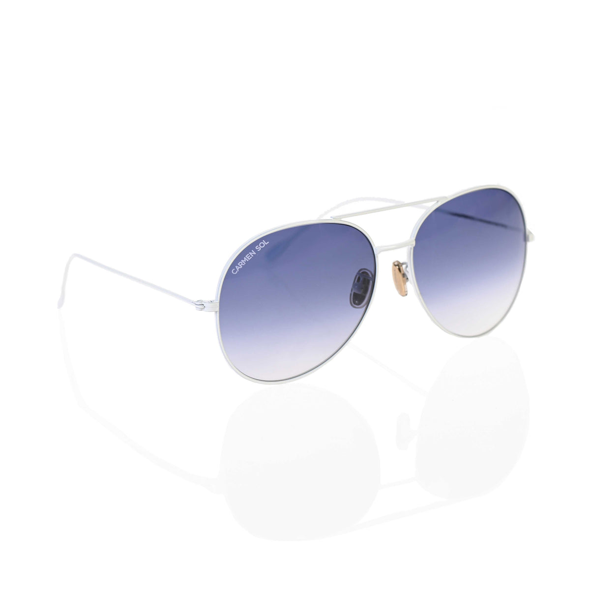 White Aviator sunglasses