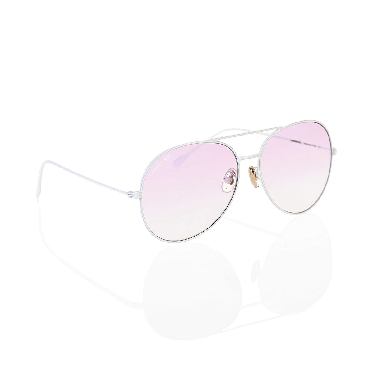 White Aviator sunglasses