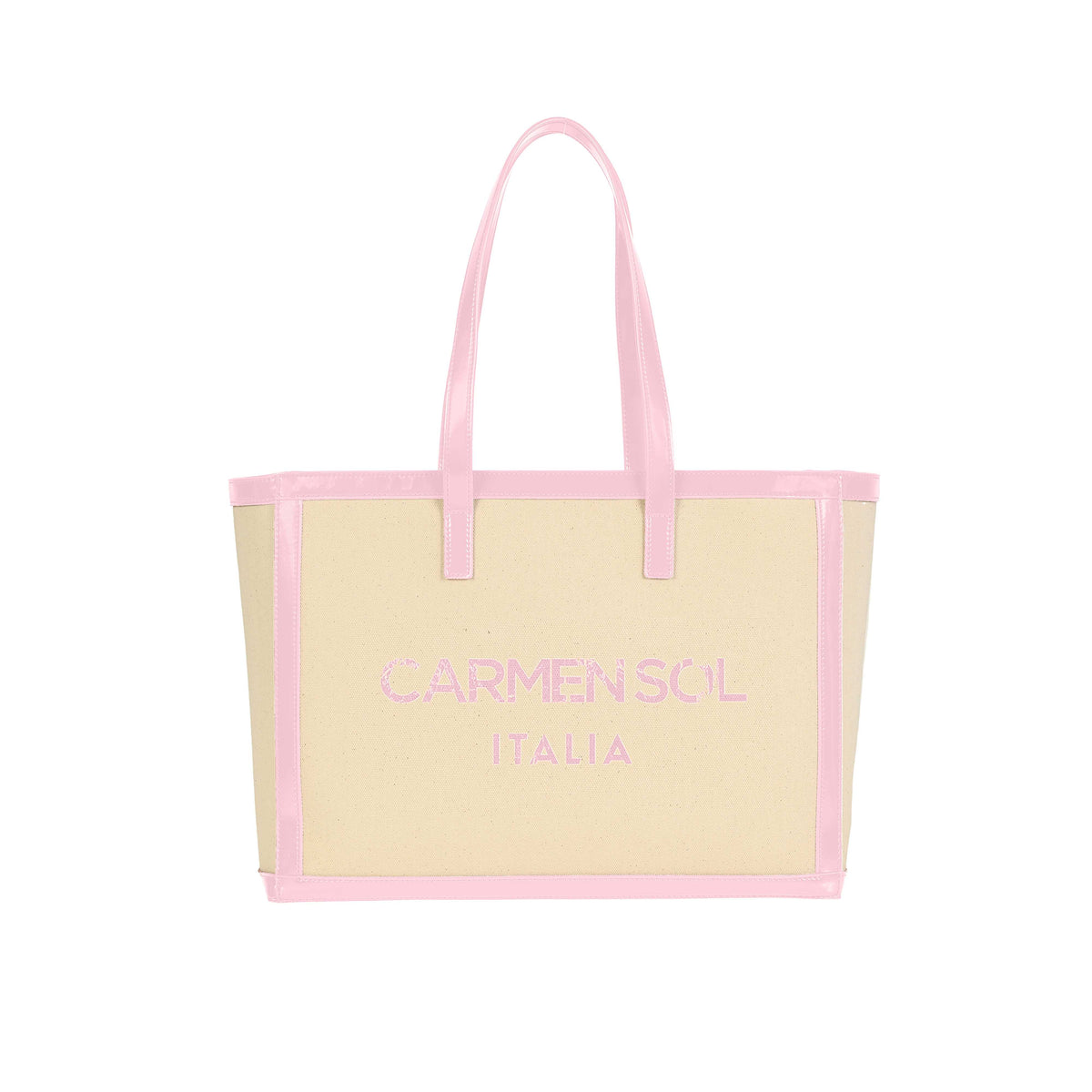 baby pink canvas big purse from Carmen Sol