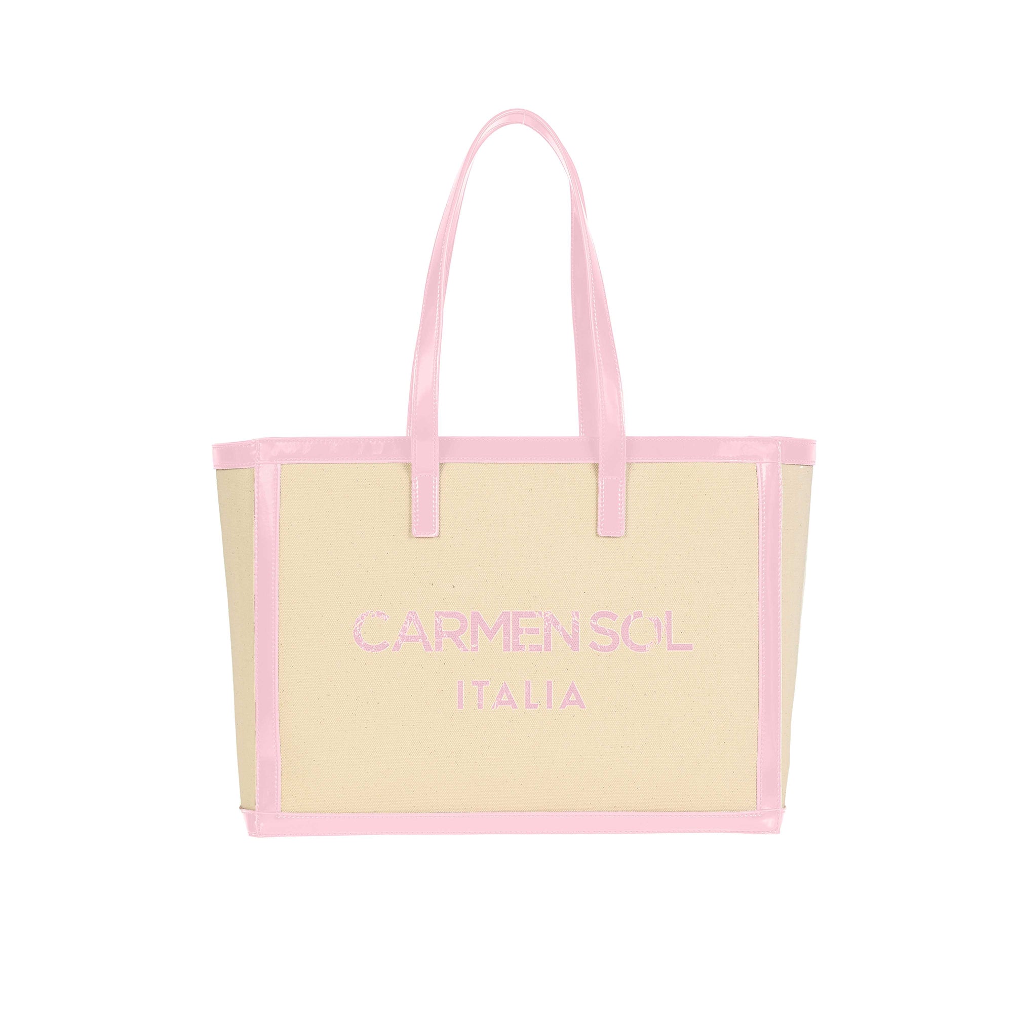 baby pink canvas big purse from Carmen Sol