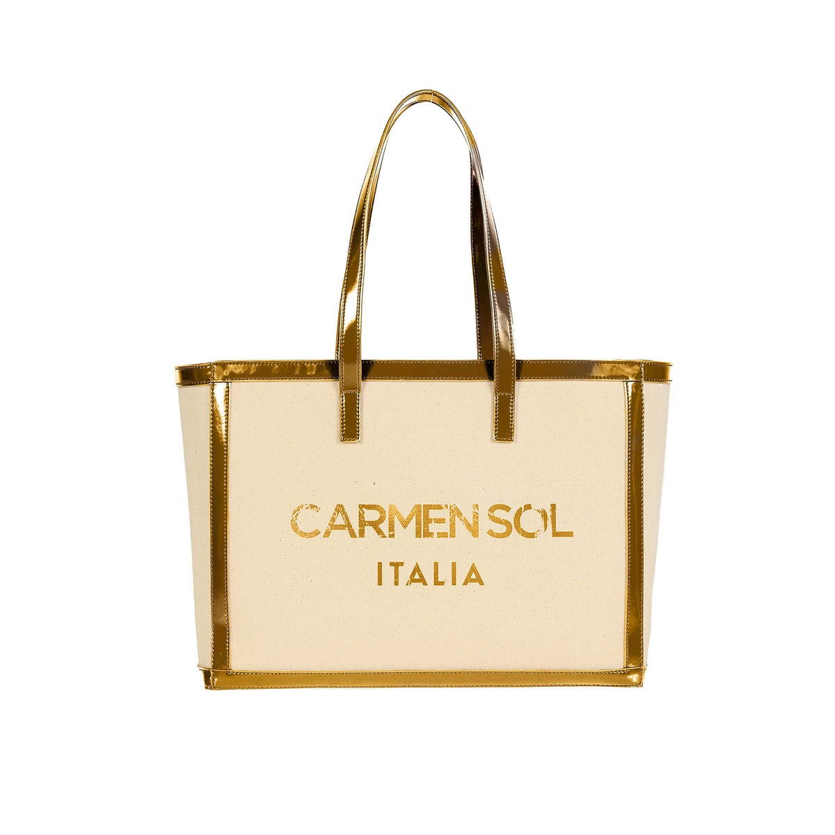 large womens tote bags in gold from Carmen Sol