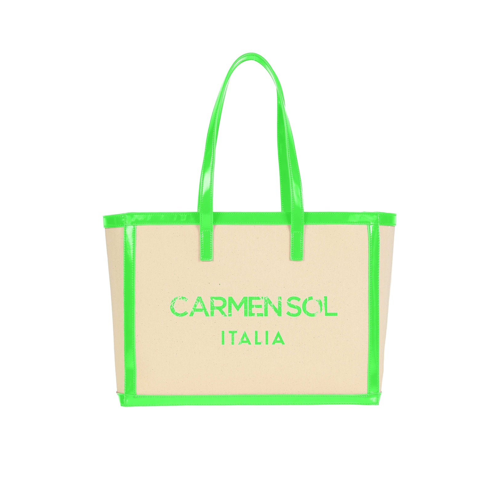 large purse in color neon green from Carmen Sol