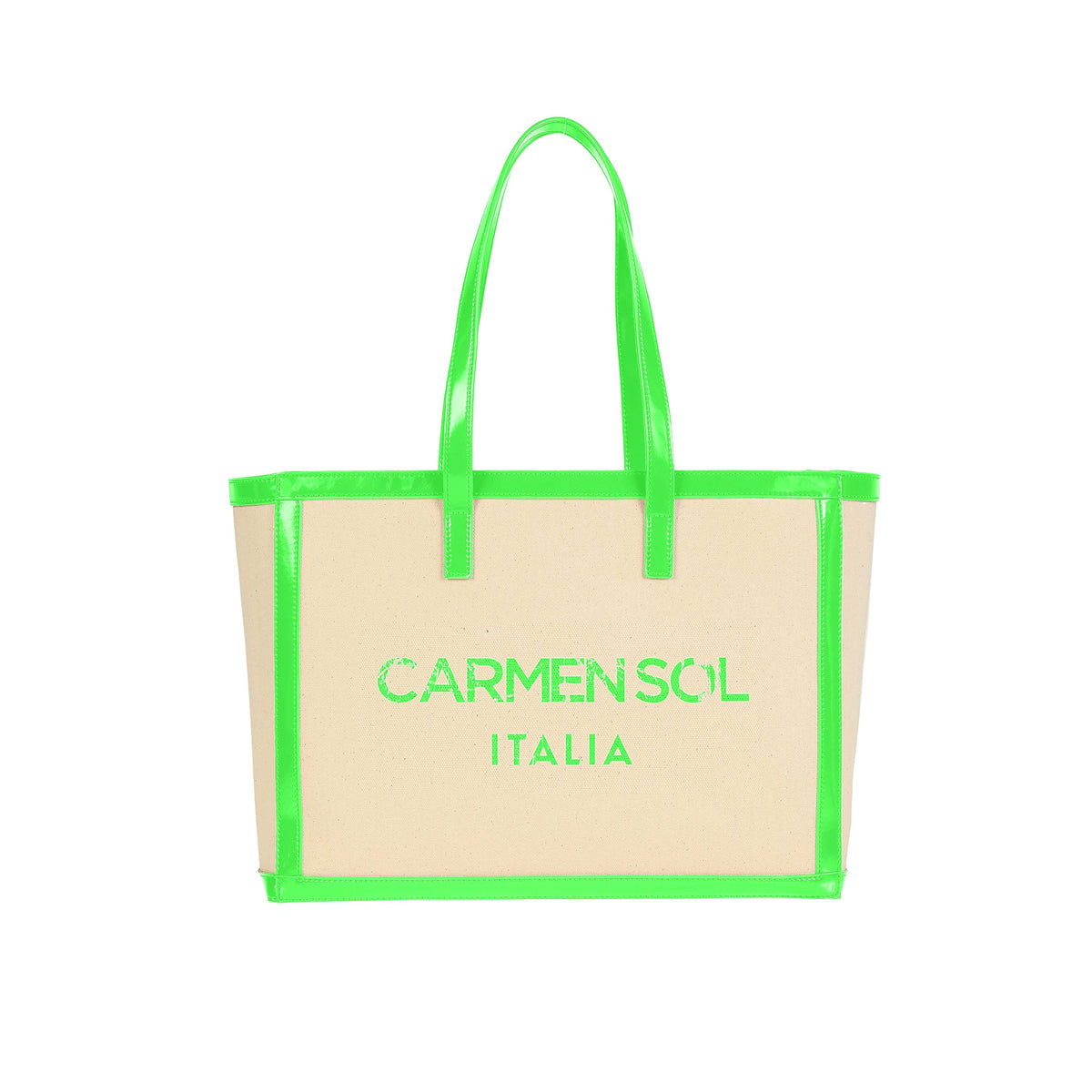 large purse in color neon green from Carmen Sol