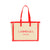 neon pink tote purse in canvas material