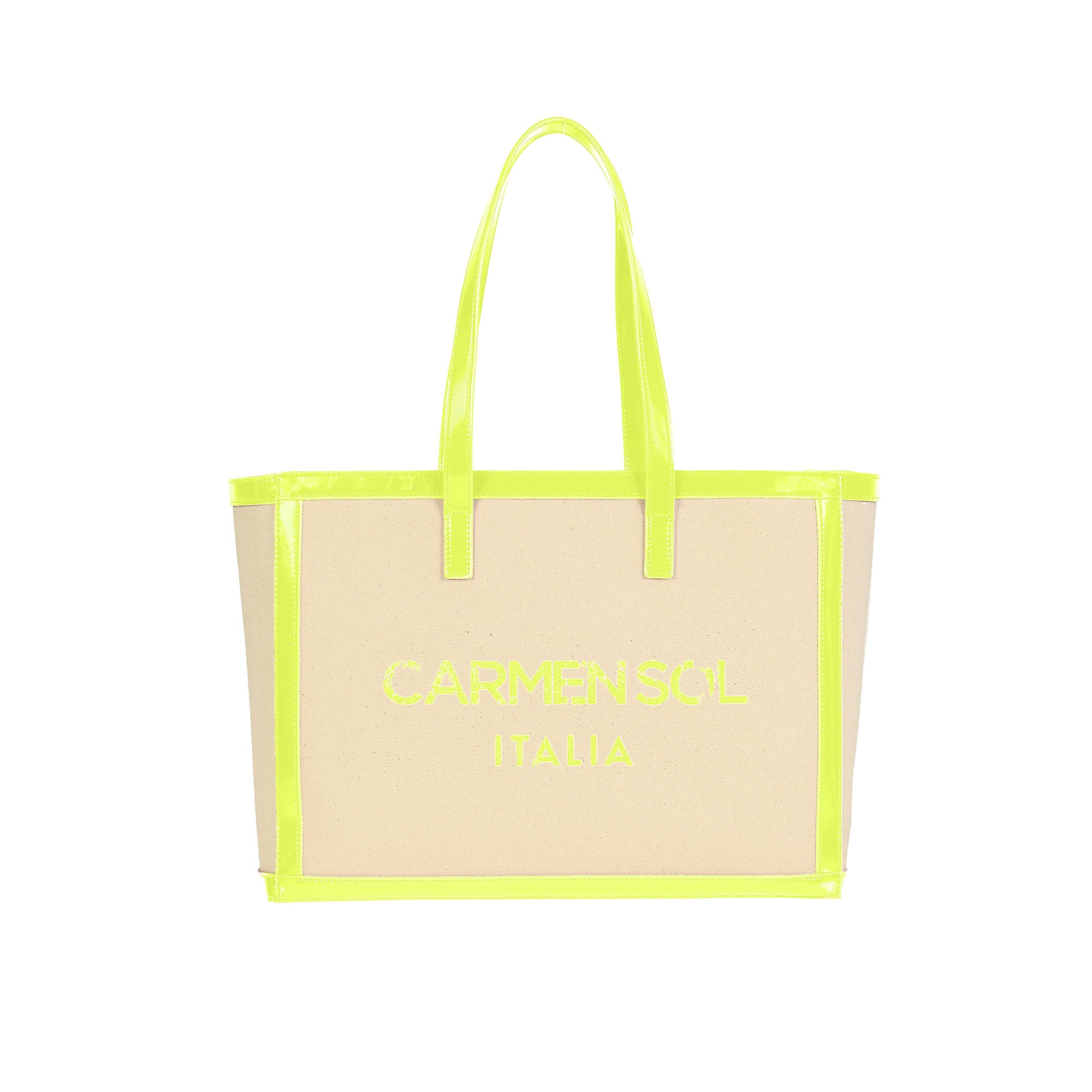 beach purse in color neon yellow from Carmen Sol