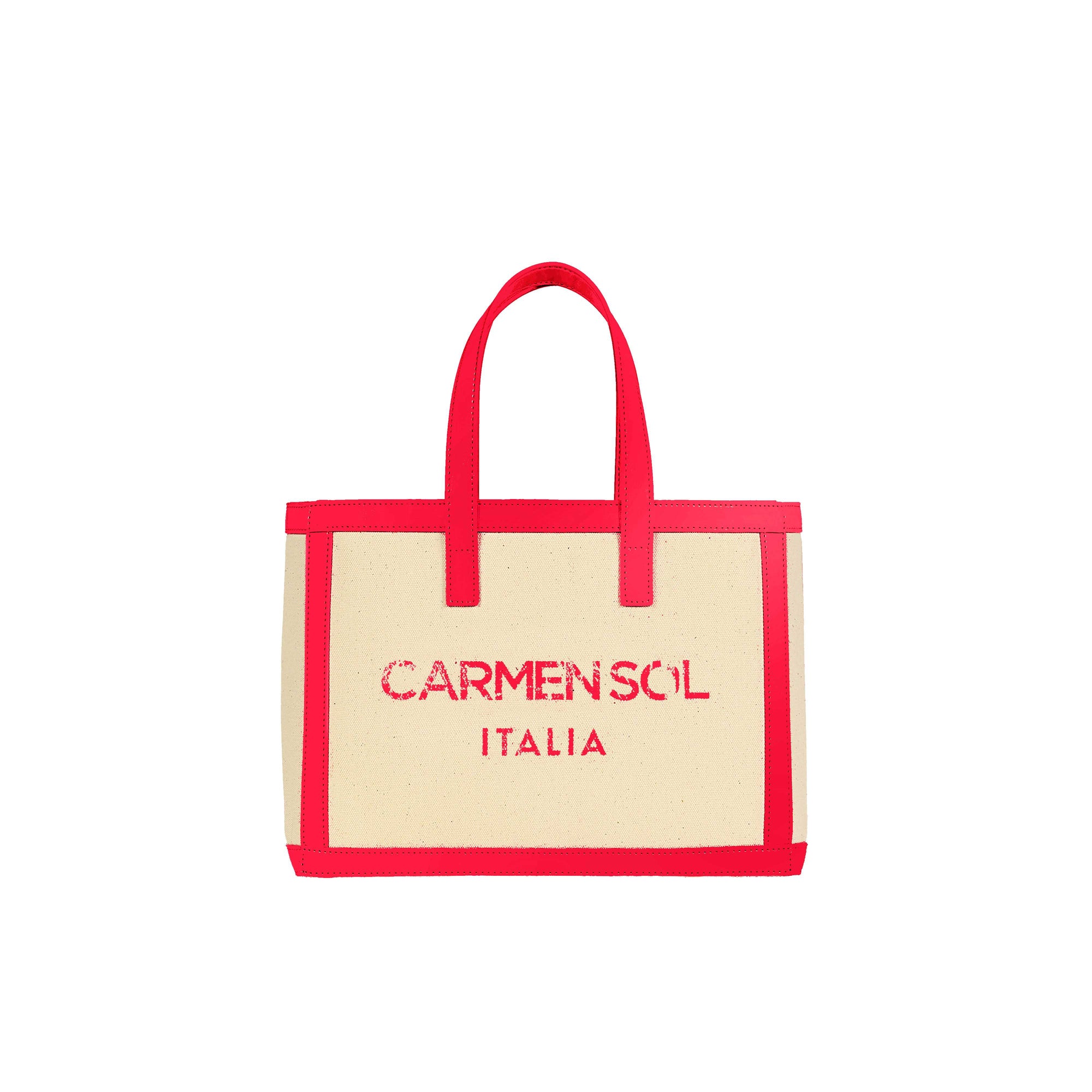 Mini canvas beach purse in color neon pink from Carmen Sol