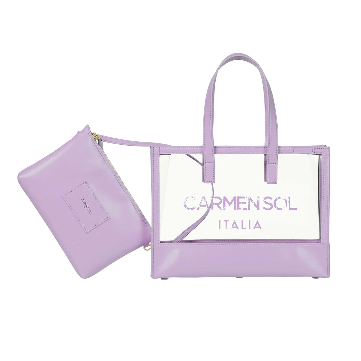 Venezia mini clear beach bags for women in color violet