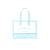 Carmen Sol vegan clear beach purse in color baby blue