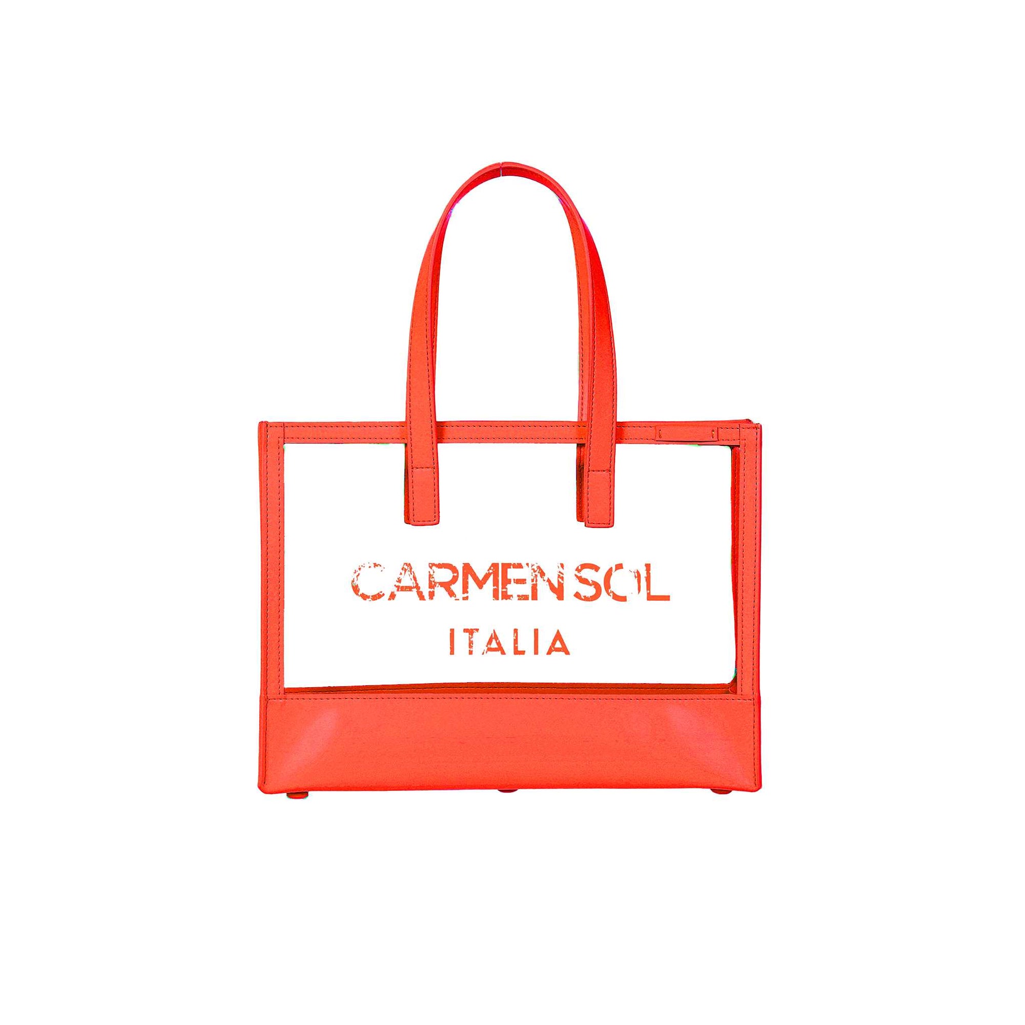 Recyclable clear mini Carmen Sol beach bags for women