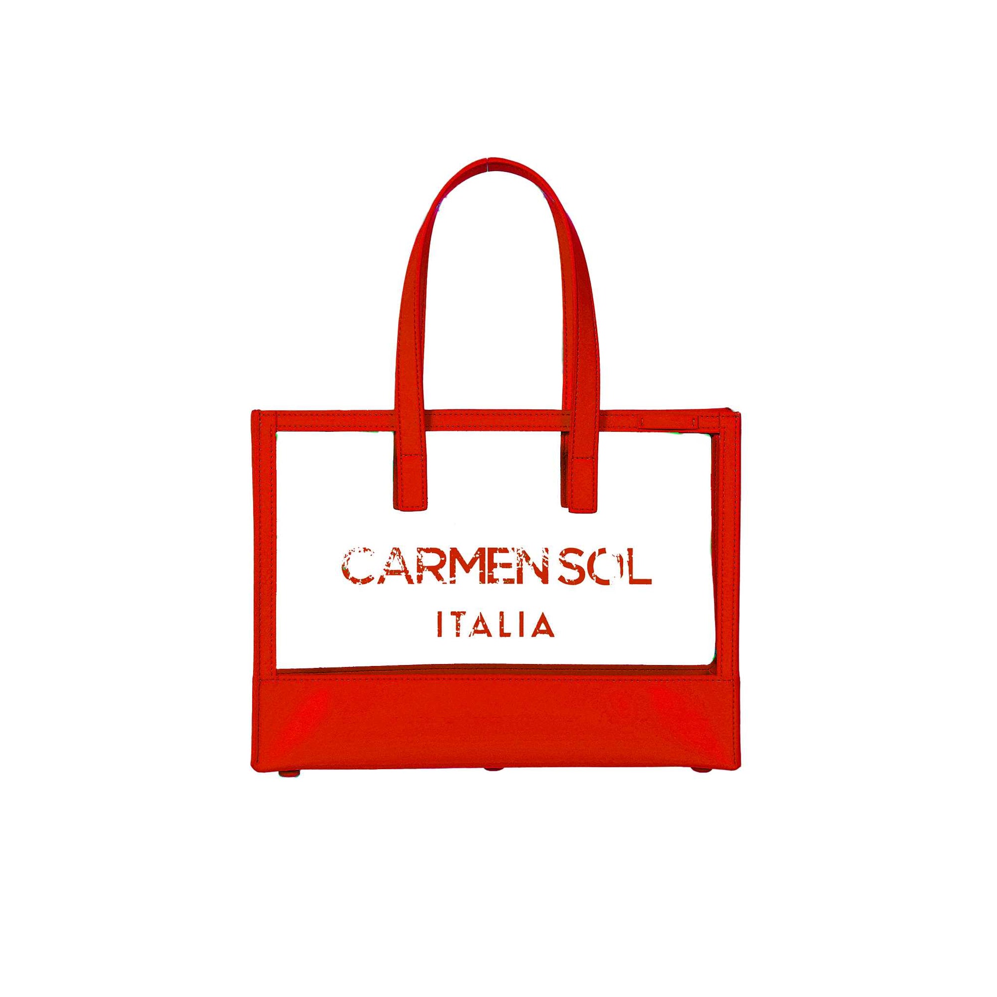 Red Carmen Sol clear beach bags for women