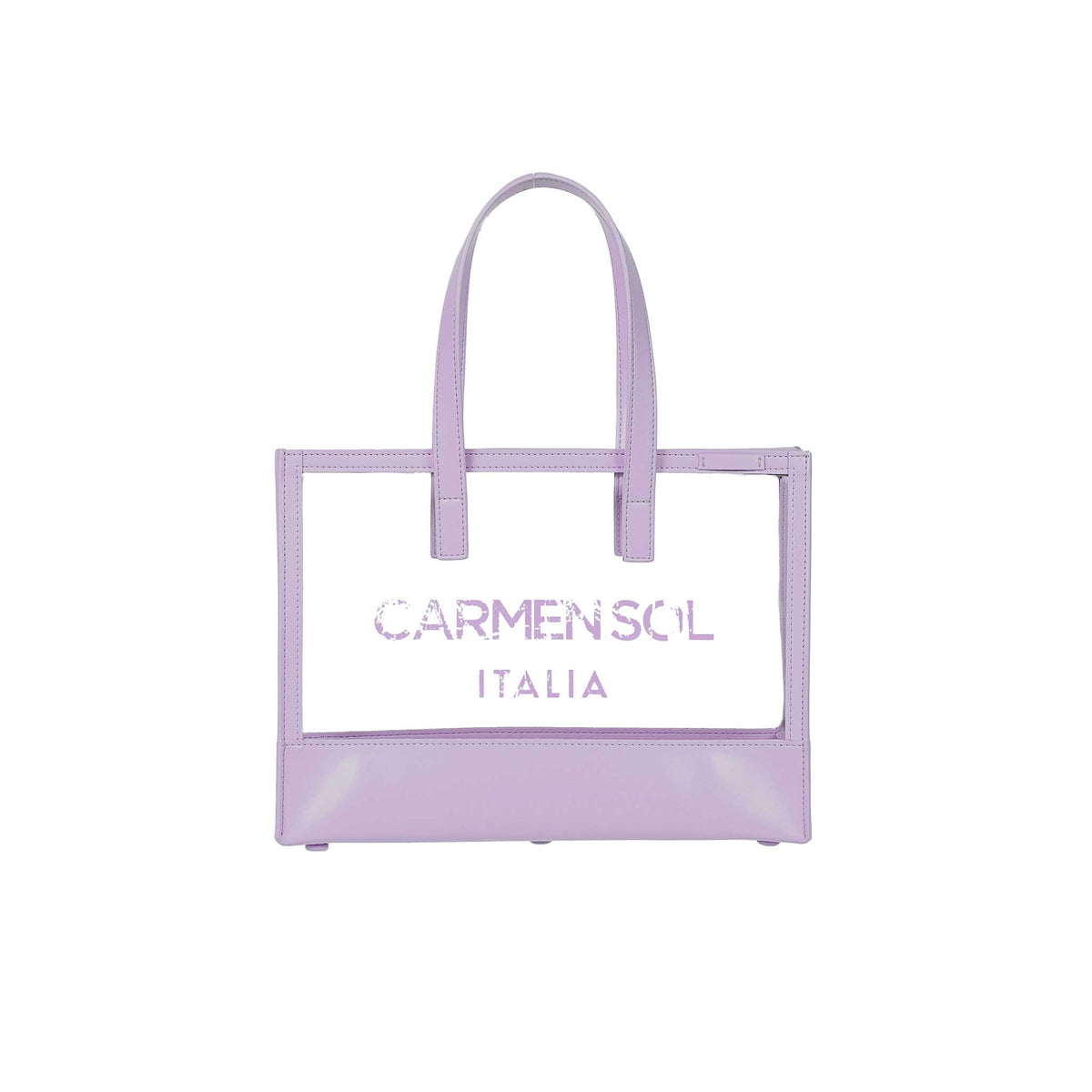 Sustainable Carmen Sol clear beach bags for women in color violet