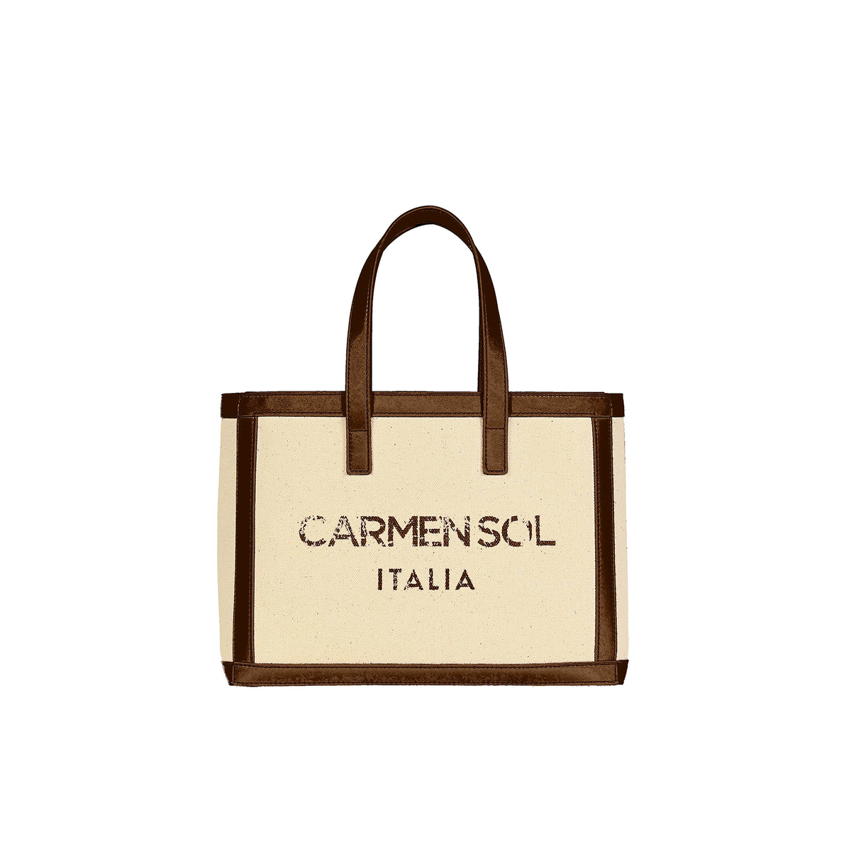 Mini canvas beach purse in color brown for the kids from Carmen Sol