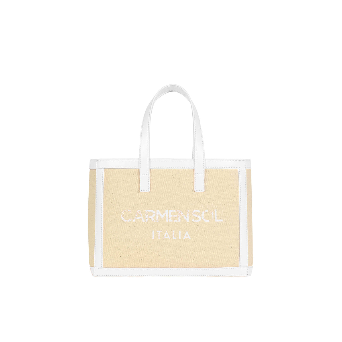Mini canvas beach purse in color white for the kids