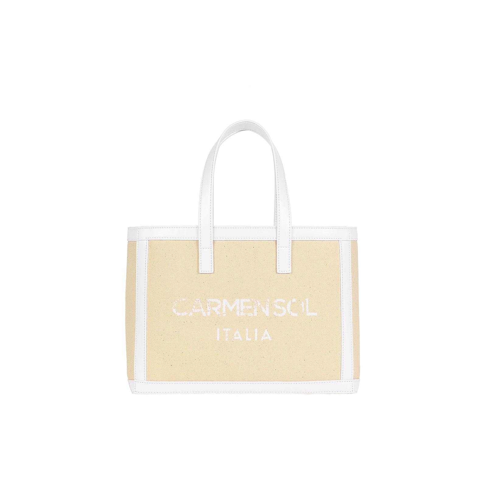 Mini canvas beach purse in color white for the kids