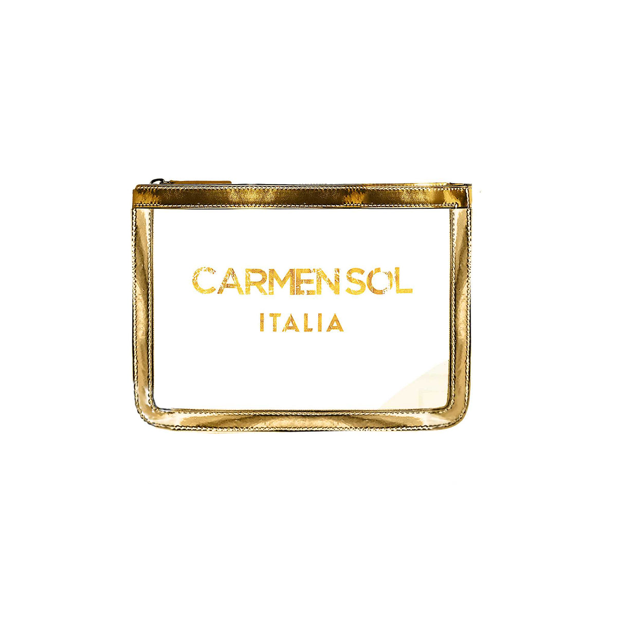 Gold clear purse from Carmen Sol perfect for any season and outfit