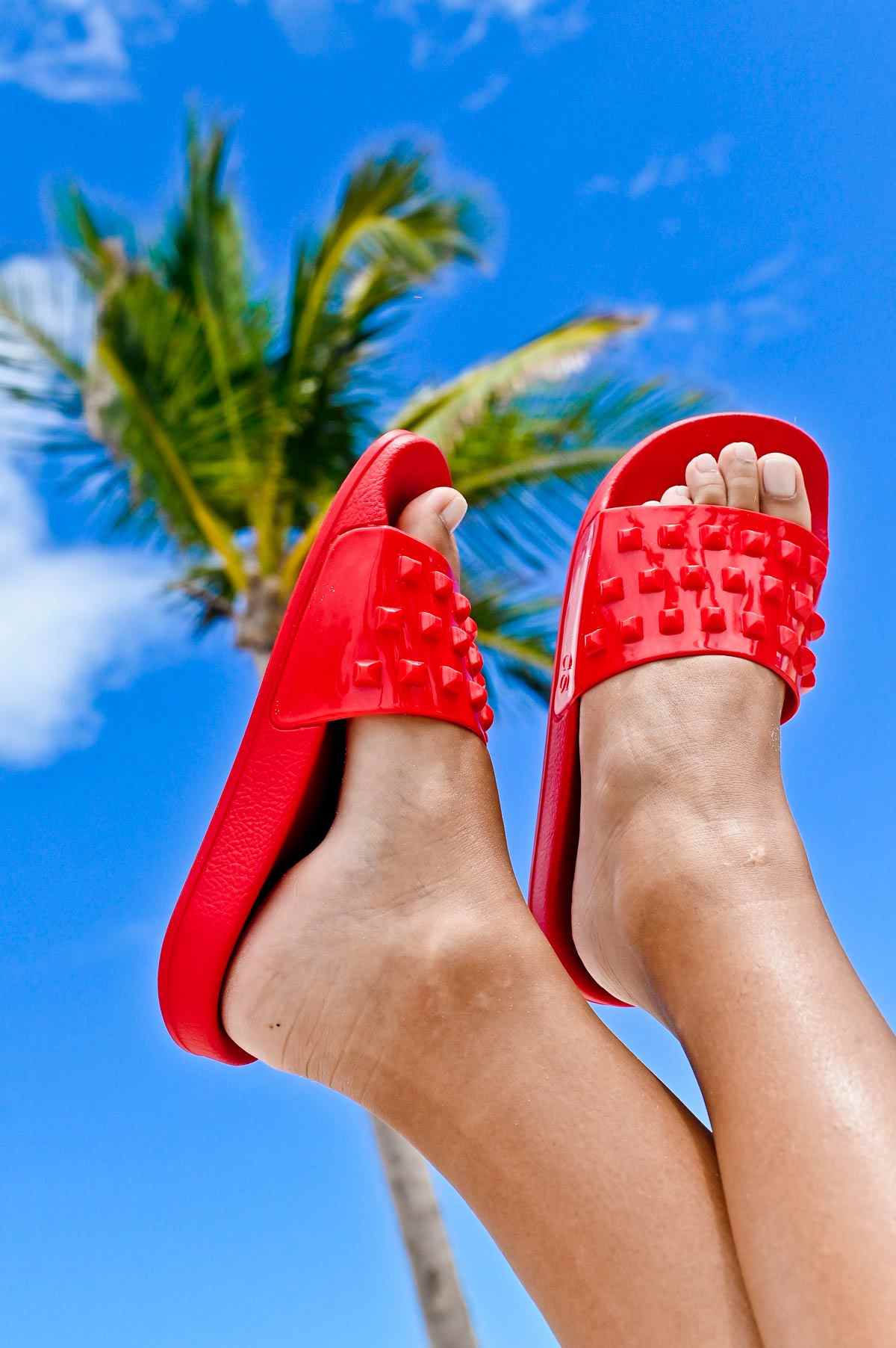 Buy Franco Red Jelly slides, Red Slides, summer flip-flop