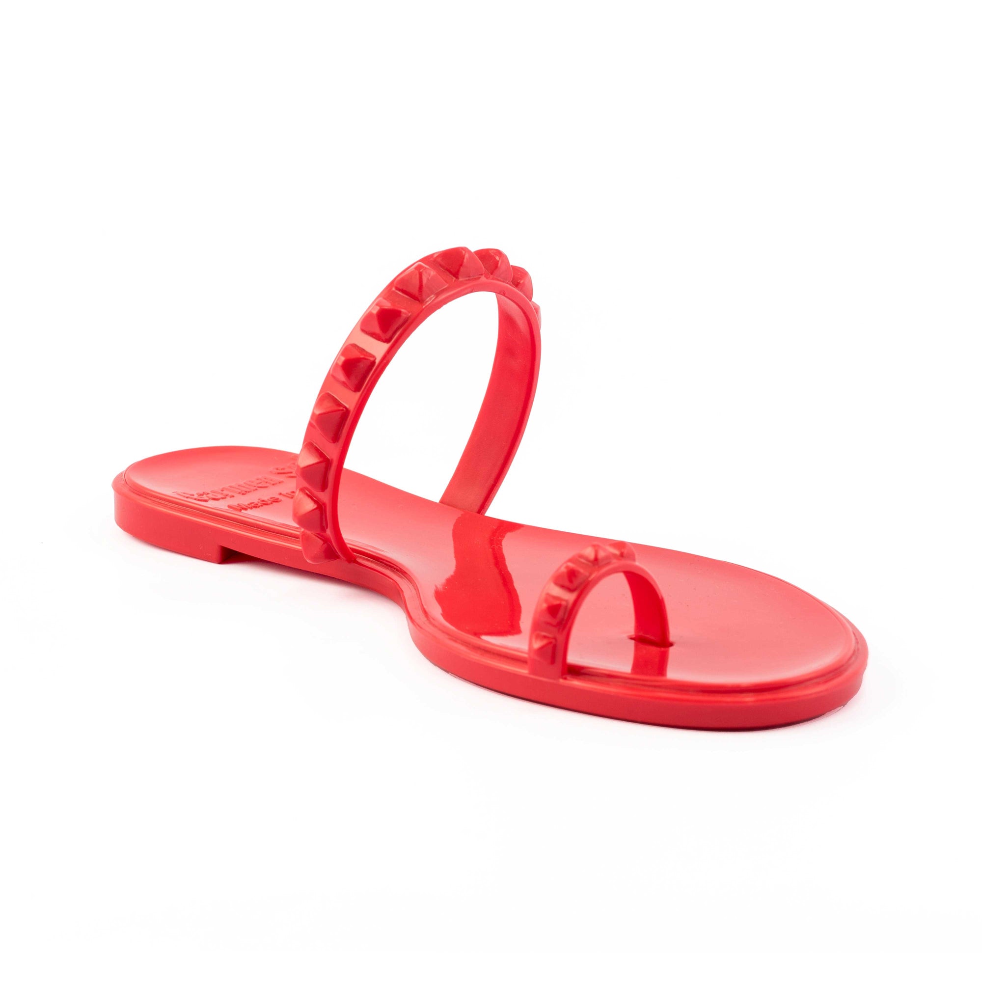 Maria red jelly studded sandals perfect for the beach
