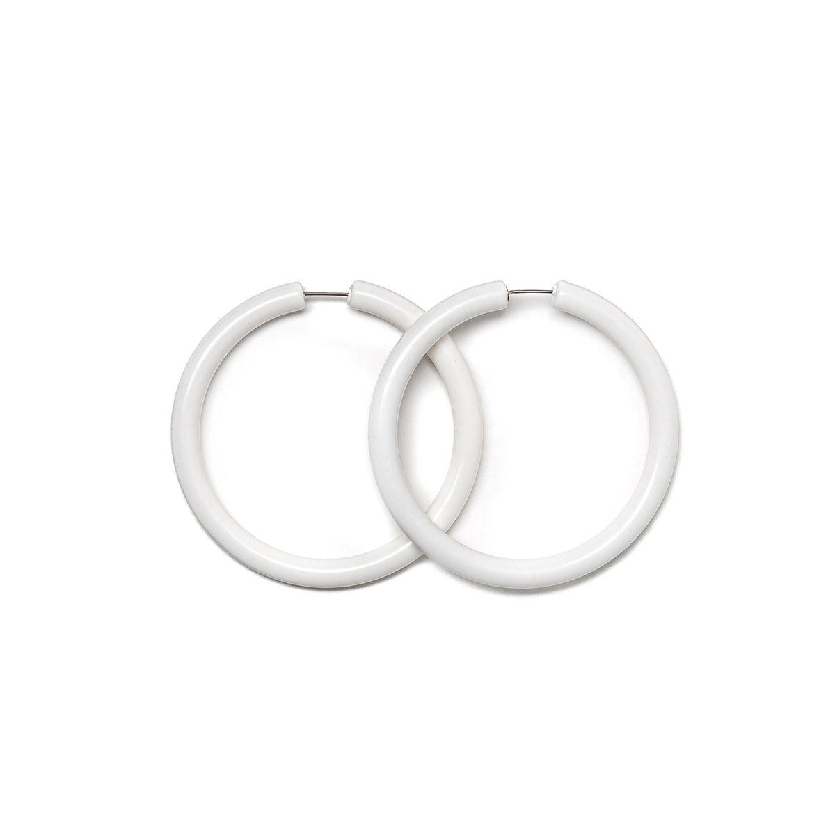 White hoop earrings for women, dazzling white hoops from Carmen Sol